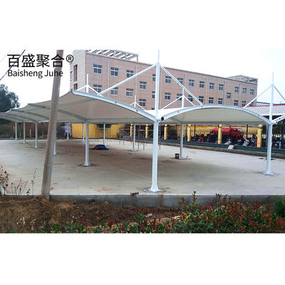 PVDF/PTFE Sail Finishing Struktur baja 10x20 Metal Garage Canopy