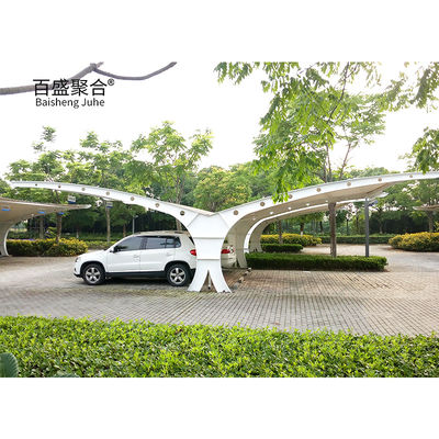 Modern Prefabricated Metal Shade Canopy Untuk Motorcycle dan Storage Bike Frame Putih Powder Coated