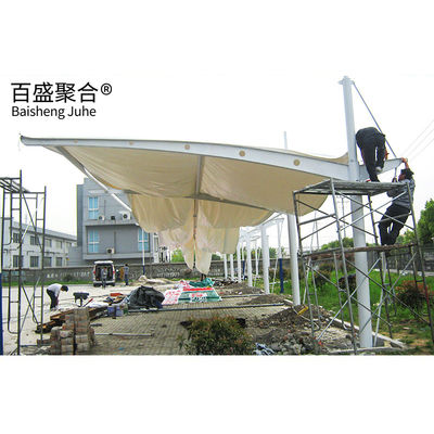 PVDF/PTFE PVC Lapisan T Tensile Parkir Mobil Struktur Shed tahan api