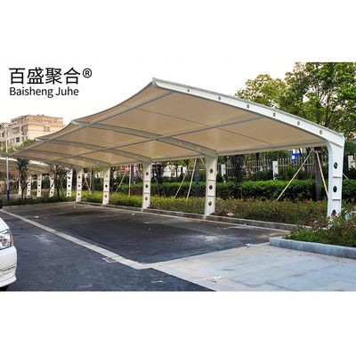 Kain Membran Waterproof Mobil Tensile Mobil Parking Shades Workshop Struktur Baja OEM ODM