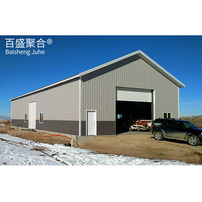 Heavy Duty Prefab Metal Portable Steel Carports Dengan Pintu Geser