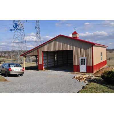 Heavy Duty Prefab Metal Portable Steel Carports Dengan Pintu Geser