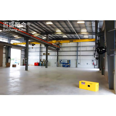 Kelas Q235/Q345B Desain Metal Prefabrikasi Self Storage Shed Untuk Teknik Gudang