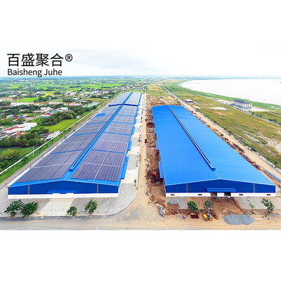 Kelas Q235/Q345B Desain Metal Prefabrikasi Self Storage Shed Untuk Teknik Gudang